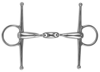Full cheek double jointed hollow snaffle bit York 18 mm
